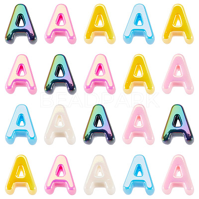 20Pcs UV Plating Opaque Acrylic European Beads OACR-TADJ0001-16A-1