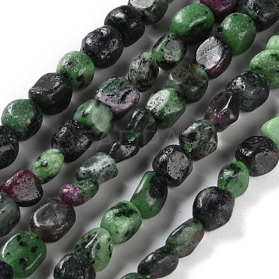 Natural Ruby in Zoisite Beads Strands G-P497-01C-50-1