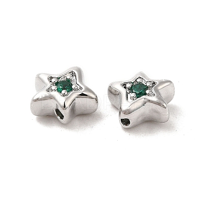 Brass Cubic Zirconia Beads KK-Q773-01P-04-1