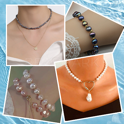 2 Strands 2 Colors Natural Cultured Freshwater Pearl Beads Strands PEAR-BBC0001-23-1