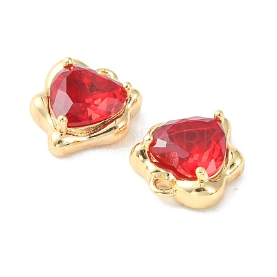 Brass Micro Pave Cubic Zirconia Charms KK-L208-06G-05-1