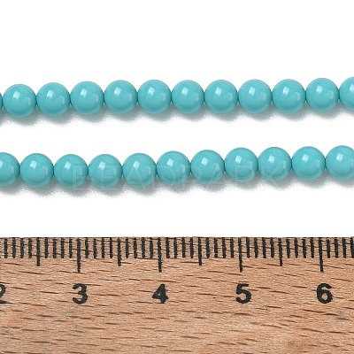 Synthetic Taiwan Turquoise Round Beads Strands G-A130-4mm-L08-1