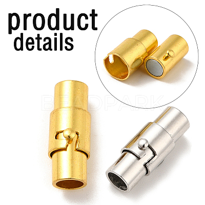 8 Sets 2 Colors Brass Locking Tube Magnetic Clasps KK-FS0001-61-1