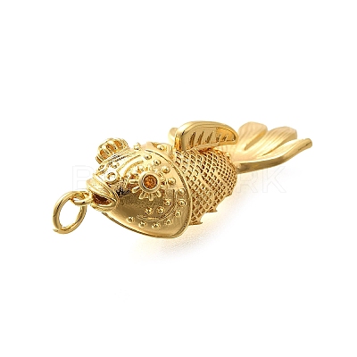 Brass Micro Pave Cubic Zirconia Pendants X-KK-R217-01G-01-1