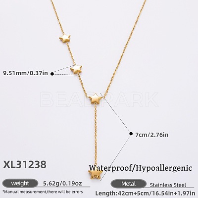 316L Surgical Stainless Steel Y Tassel Necklaces for Women FS-WGE9B28-11-1