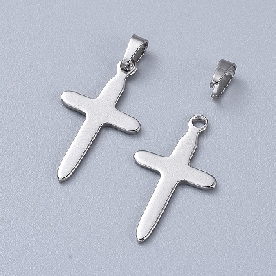 Tarnish Resistant 201 Stainless Steel Snap on Bails LS-STAS-F117-16P-6x12-1