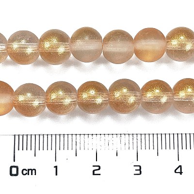 Frosted Transparent Glass Bead Strands GLAA-P065-8mm-02-1