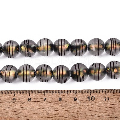 Frosted Handmade Foil Glass Beads Strands FOIL-Q002-02D-1
