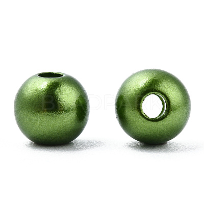 Spray Painted ABS Plastic Imitation Pearl Beads OACR-T015-05A-09-1
