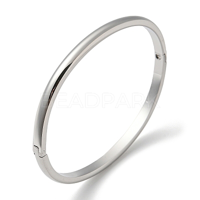 Non-Tarnish 304 Stainless Steel Smooth Hinged Bangles BJEW-Q772-01P-1