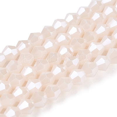 Opaque Solid Color Electroplate Glass Beads Strands EGLA-A039-P2mm-A06-1