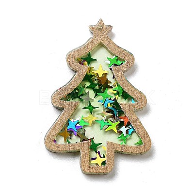Christmas Theme Opaque Printed Acrylic Pendants SACR-Z005-02D-1