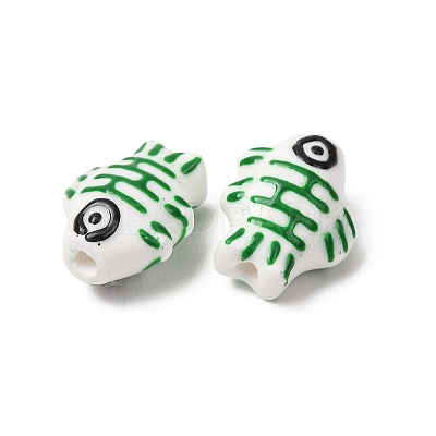 Handmade Printed Porcelain Beads PORC-F005-03B-02-1