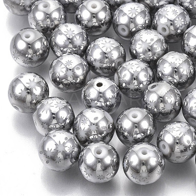 Christmas Electroplate Glass Beads EGLA-R113-07B-1
