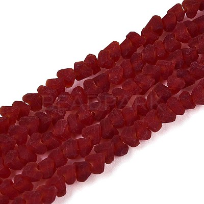 Frosted Transparent Glass Beads Strands GLAA-N016-4mm-26-1