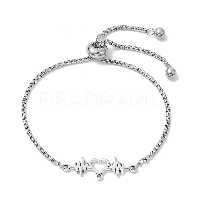 Adjustable 304 Stainless Steel Box Chain Slider Bracelets BJEW-JB10218-1