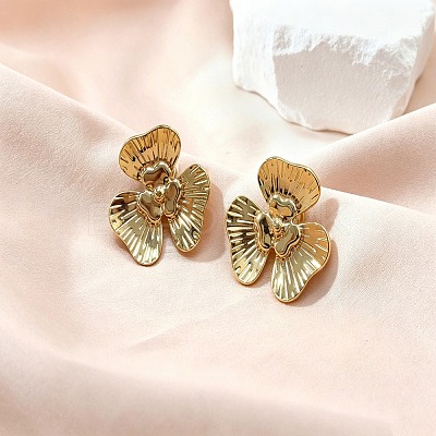 304 Stainless Steel Stud Earrings for Women SA-CBA63C1-03G-1