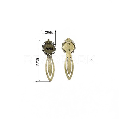 Zinc Alloy Bookmark Cabochon Settings FIND-WH0170-30C-AB-1