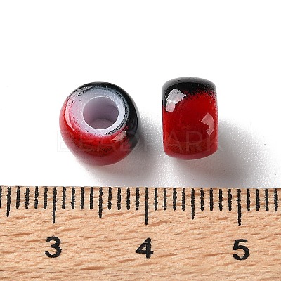 Spray Painted ABS Plastic European Beads KY-G033-02A-11-1