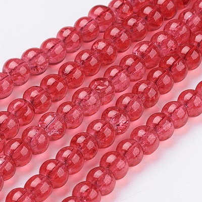 Spray Painted Crackle Glass Beads Strands CCG-Q001-4mm-13-1