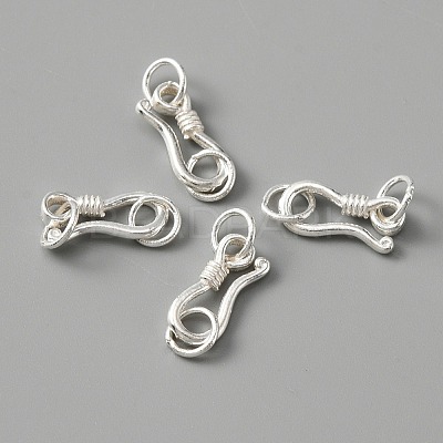 925 Sterling Silver S-Hook Clasps FIND-WH0114-71B-1