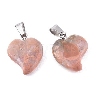 Natural Crazy Agate Pendants with Brass Findings G-R390-02-1