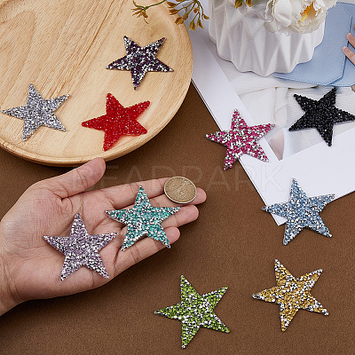 10Pcs 10 Colors Plastic Clothing Patches FIND-GF0008-81-1