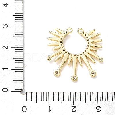 Brass Micro Pave Clear Cubic Zirconia Connector Charms CU-CBAEC29-01G-1