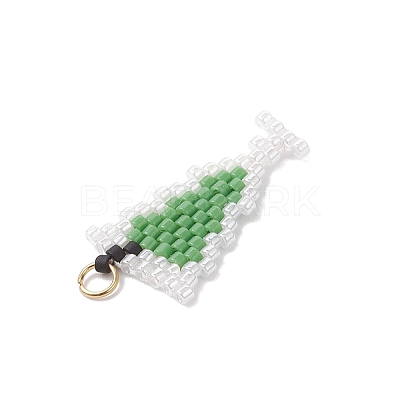 Glass Seed Beaded Pendants PALLOY-MZ00913-02-1