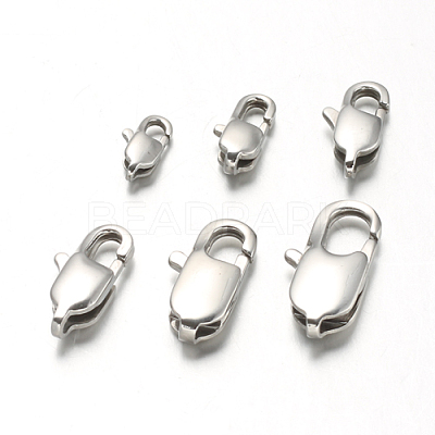Tarnish Resistant 304 Stainless Steel Lobster Claw Clasps STAS-F094-05C-P-1