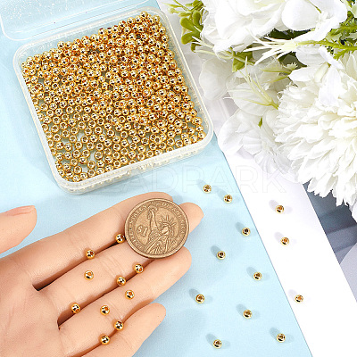 Rack Plating and PVD Vacuum Plating Brass Round Spacer Beads FIND-SP0002-24D-1