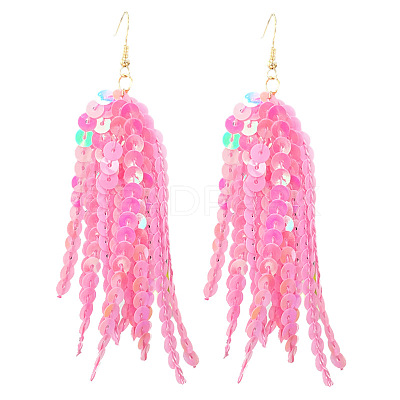 Acrylic & Plastic Glitter Tassel Dangle Earrings FS-WGEB983-06-1