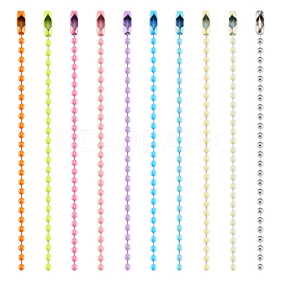 200Pcs 10 Colors Iron Ball Chain CH-TA0001-07-1