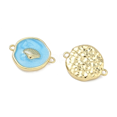 Ocean Brass Enamel Connector Charms KK-C251-05G-02D-1