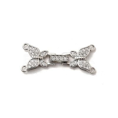 Brass Micro Pave Clear Cubic Zirconia Watch Band Clasps KK-A266-23P-1