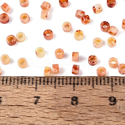Opaque Picasso Cylinder Glass Beads SEED-Q039-06A-02-1