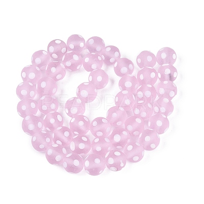 Frosted Handmade Lampwork Beads LAMP-Q039-10B-1