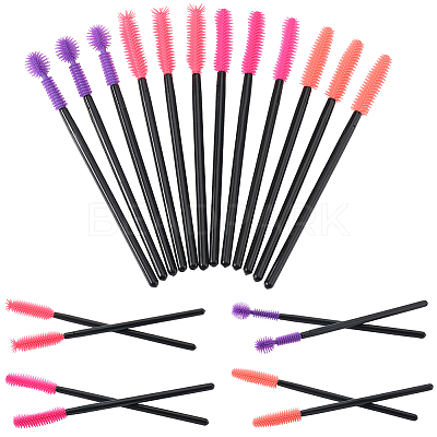 32Pcs 4 Styles Plastic & Silicone Eye Lashes Cosmetic Brushes AJEW-GF0010-51-1