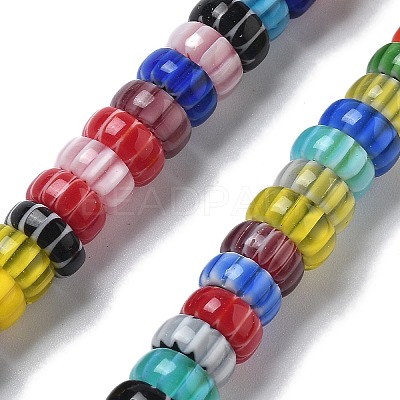 Handmade Millefiori Lampwork Beads Strands LAMP-F035-05-1