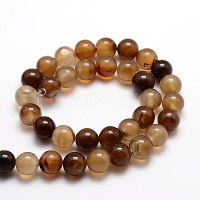 Dyed Natural Agate Round Beads Strands X-G-E321B-8mm-01-1