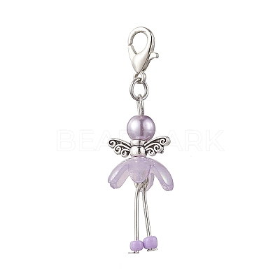 Flower Angel Acrylic Pendant Decorations HJEW-JM03660-1