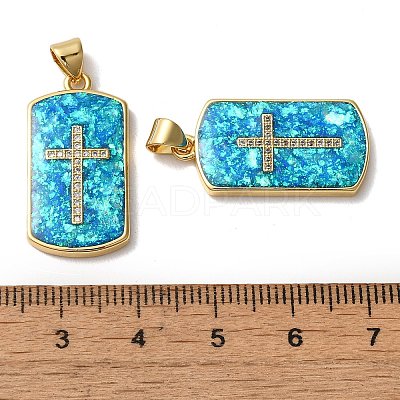 Rack Plating Brass Micro Pave Clear Cubic Zirconia Pendants KK-P268-16G-1