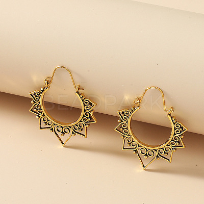 Alloy Hoop Earrings FS-WG0F541-01-1