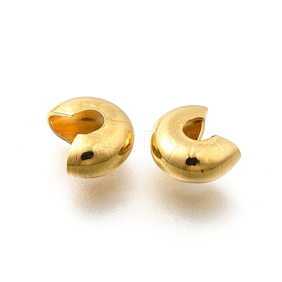 304 Stainless Steel Crimp Beads Covers STAS-P239-34G-06-1