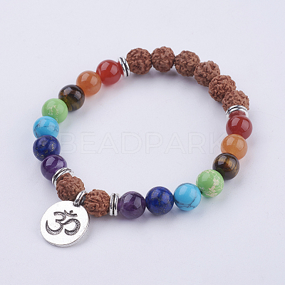 Yoga Chakra Jewelry BJEW-L620-01C-1