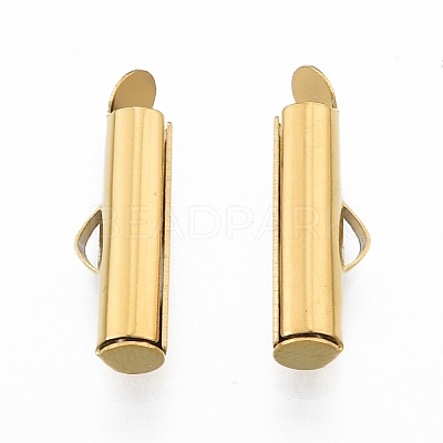 304 Stainless Steel Slide On End Clasp Tubes X-STAS-S115-01E-G-1