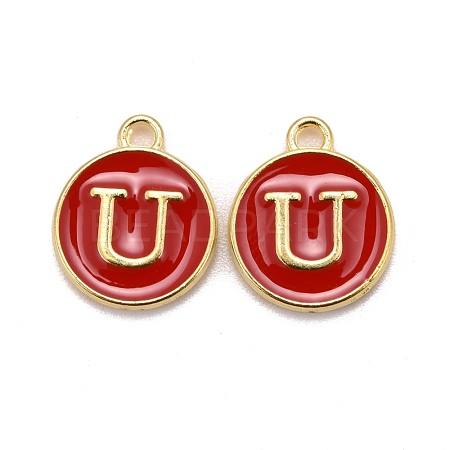 Golden Plated Alloy Enamel Charms X-ENAM-S118-03U-1