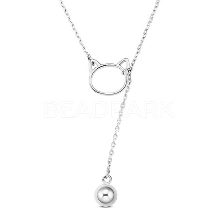 SHEGRACE 925 Sterling Silver Kitten Pendant Necklaces JN859A-1
