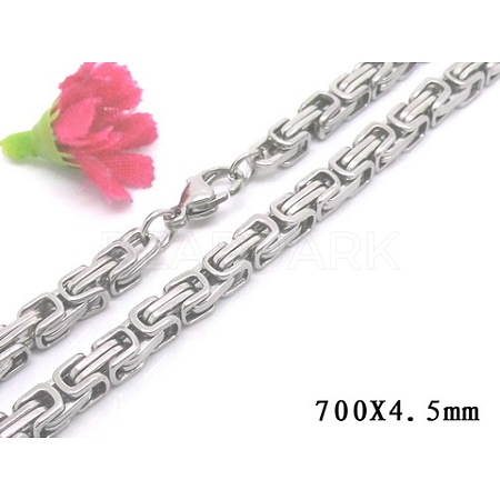 201 Stainless Steel Byzantine Chain Necklaces NJEW-V0313-06-1