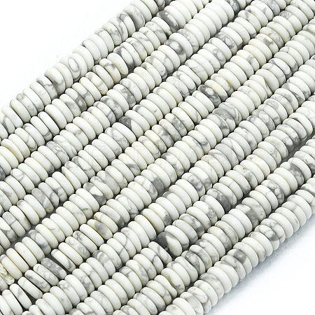 Frosted Natural Howlite Beads Strands G-K389-C17-01-1